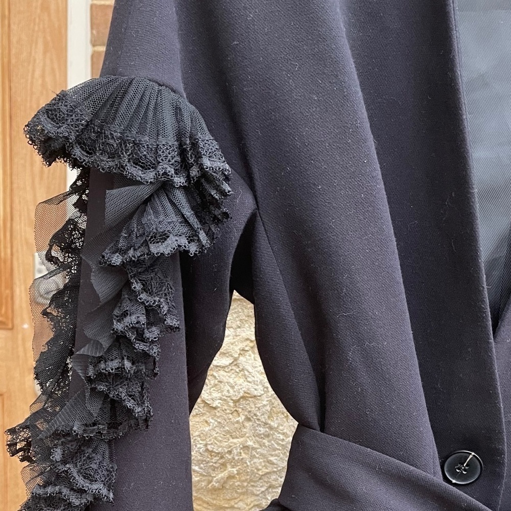 Zara Basic Collection Ruffled Sleeve Jacket Blazer - Picture 3 of 7